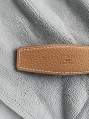 Hermes Black and Brown Reversible Leather Belt w Black Noir H Buckle Incl Box 95