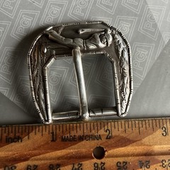 Vintage 1998 Unisex Decorative Belt Buckle 1.25” Wide Belt Pewter