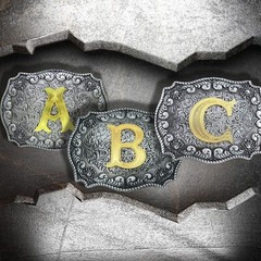 INITIAL WESTERN RODEO COWBOY FASHION BELT BUCKLE ALPHABETS Hebillas Vaqueras