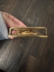 USMC US Marine Corps Belt Buckle Gold Tone Rectangle 3&Prime; x 2&Prime; Military