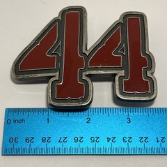 Vintage Red Enamel 44 Belt Buckle Lucky Number 44 Angel Number 44
