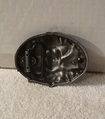 COWBOY SKULL RIFLE GUN SNAKE HAT BANDANA WESTERN RODEO BELT BUCKLE