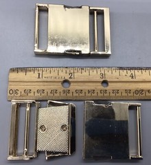 Gold Tone Polished Web Belt Buckles 2 For 1-3/8” Wide Belts NIP