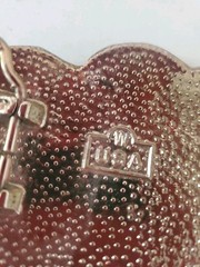 Vintage 70s DOUBLE HEARTS belt buckle W USA Butterfly Floral Golden Silver Tone