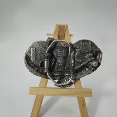 Vintage GAP 1992 Silver Tone Native Chief Riding Horse With Eagle Belt Buckle