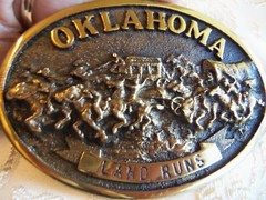 Registered Historical Collection Oklahoma Land Run Belt Buckle Rare in Pouch