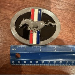 Vintage Siskiyou Ford Mustang Belt Buckle Pewter and Enamel Officially Licensed