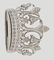 Crown Belt Buckle Silver Metal Bling Rock Rebel Western Cowboy Cowgirl Men Rodeo