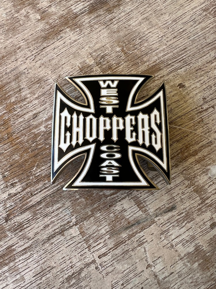 Vintage 2003 West Coast Choppers Belt Buckle Jesse James Iron Cross Enamel WCC