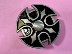Maltese Celtic Iron Cross Religious Black Enamel Cutout Gothic Punk Belt Buckle