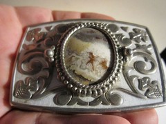 VINTAGE AGATE GEMSTONE BELT BUCKLE BUCKLE CLASP NUB IS BROKEN OFF – GW-26