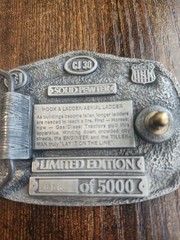 Hook And Ladder Fire Engine Truck Metal Belt Buckle Limited Edition