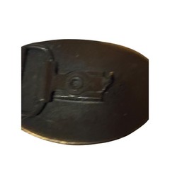 Men&rsquo;s Oval Belt Buckle Brown Tan Snakeskin Inlay Western Rustic Bronze Tone