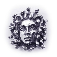 Medusa Gorgo Sterling Silver Belt Buckle