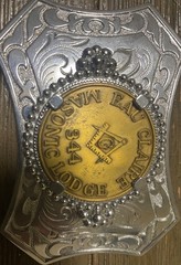 Men’s western silver mason belt buckle