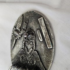 Vtg 1978 Capt Hawks Sky Patrol Grandpa Metal Novelty Belt Buckle Silver Colored