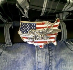 ✖ WESTERN STEER EAGLE American Flag Cowboy Rodeo Style ✖ Belt Buckle Buck ✖ USA