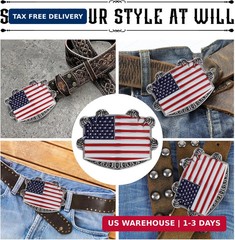 Belt Buckles for men women – Western Cowboy Belt Buckle American Flag and Eagle