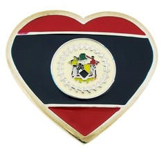 Belize Flag Belt Buckle Belizeans People Heart National Day Men Women Western