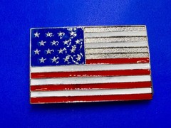 United States American Flag Stars Silver Striped Enamel Patriotic Belt Buckle