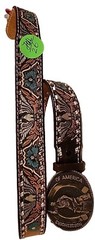 HORSESHOERS AMERICA AWARD DESIGN SOLID BRASS BUCKLE W/ LEATHER WILSON BELT SZ40