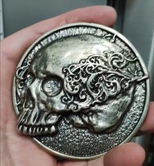 Pure copper belt buckle,locomotive belt buckle, punk smooth buckle, white copper