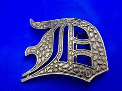 Initial Letter D Calligraphy Style Cutout Large Gold Color Belt Buckle