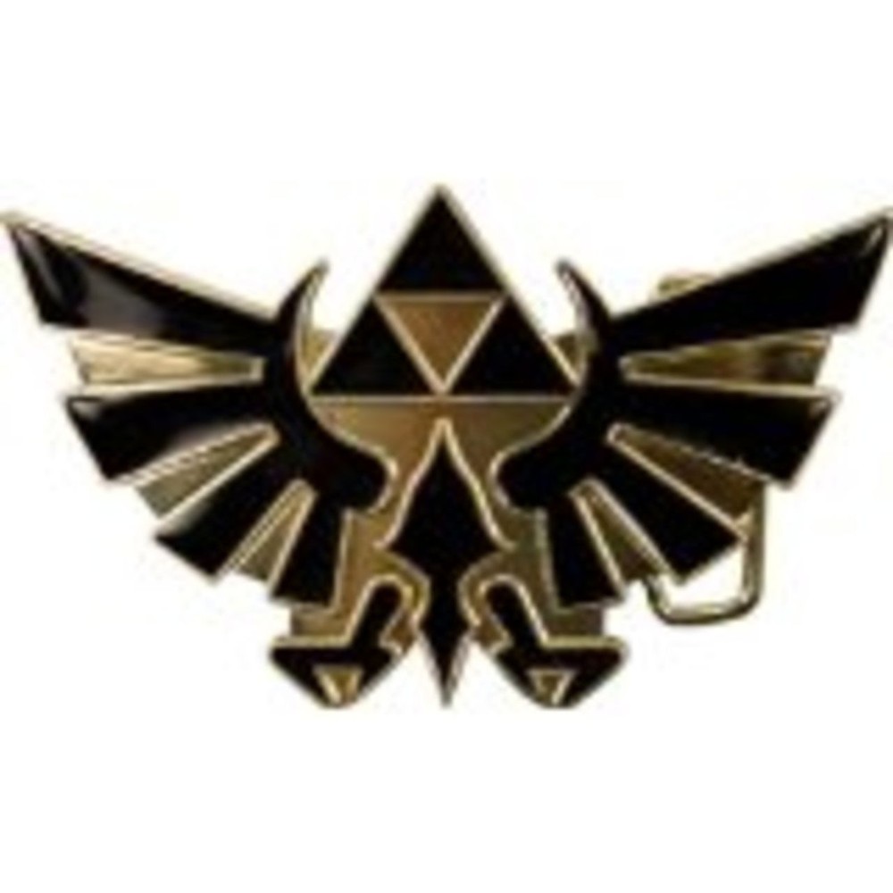 Legends of Zelda Triforce Goldtone Metal and Black BELT BUCKLE