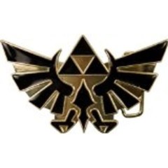 Legends of Zelda Triforce Goldtone Metal and Black BELT BUCKLE