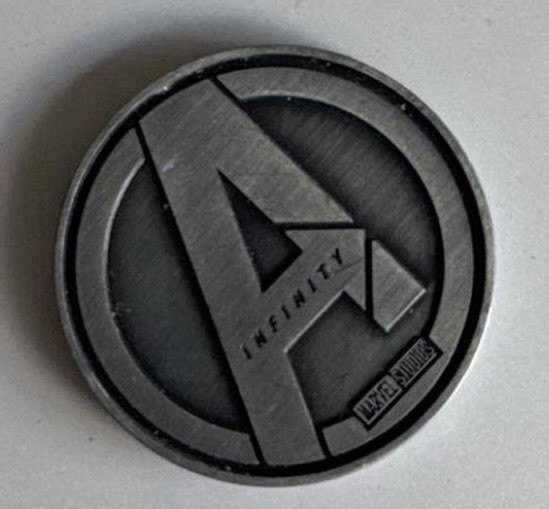 Infinity Avengers Logo Metal Coin Matte Finish 1.5in Gray/Black