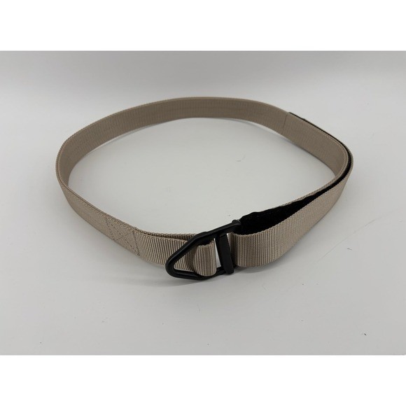 Bison Tactical Utility Belt Metal D Ring Double Layer Nylon Tan 1.5&Prime; Fits 32-36