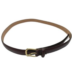 Lands End Brown Leather Belt Men 48&Prime; Long Gold Buckle Classic Business Everyday