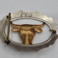 Western Belt Buckle Bull Head Silver Tone Gold Tone Western Cowboy Vintage Rodeo