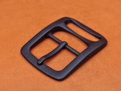 1-1/2&Prime; Heavy Duty Solid Black Matte Center Bar Leather Belt Buckle Replacement