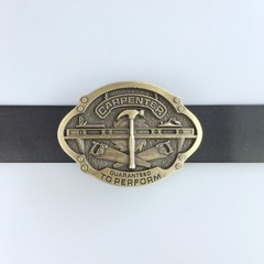 Vintage Bronze Plated Carpenter Trades Belt Buckle Boucle de Ceinture