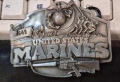 Vintage 1987 USMC Marine Corps Belt Buckle by Siskiyou made in USA