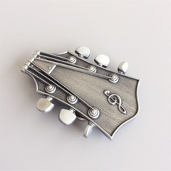 Antique Brushed Silver Guitar Music Belt Buckle also Stock in the US