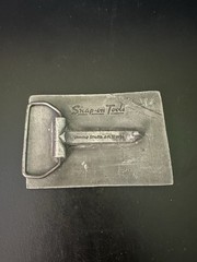Vtg Snap-On Belt Buckle Pewter Metal Tool Wrenches #347 Wyoming Studio Art USA