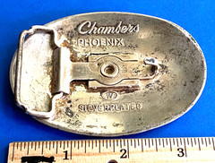 Vintage Chambers Phoenix Silverplated Floral Western Belt Buckle