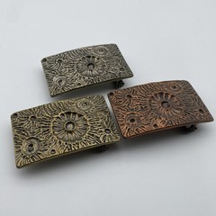 Copper Casted Leather Belt Buckle,Moon Design Rectangular Buckle