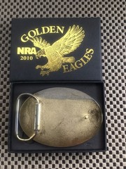 Vintage NRA Belt Buckle Golden Eagles 2010 w/Box-National Rifle Association