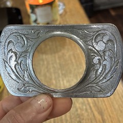 Men&rsquo;s Western Silver Tone Floral Engraved Metal Frame Belt Buckle Fits 1.5&Prime;