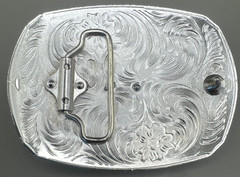 Vintage Western Longhorn Texan Rodeo Style Black Silver Gold Tones Large