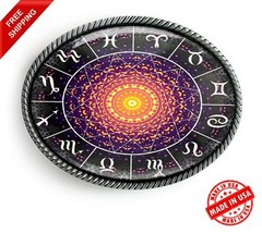 Magic Zodiac Belt Buckle – Astrology Wheel Horoscope Handmade Buckle – 30