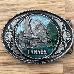 Vintage Siskiyou Canada Belt Buckle 90’s Mountain Eagle Enamel