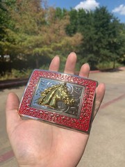 Western Buckle Gold Silver Red Horse Head Cowboy Buckle Fit 2 » Hebilla Vaquero