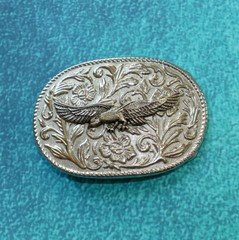 FLYING EAGLE Silver Tone Belt Buckle – NEW Filigree Spread Wings Soaring on Find