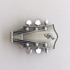 Antique Brushed Silver Guitar Music Belt Buckle also Stock in the US