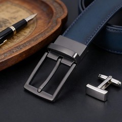 Men&rsquo;s Navy Blue Classic Pin Buckle Belt, Casual & 120cm/47.2inch, Dark