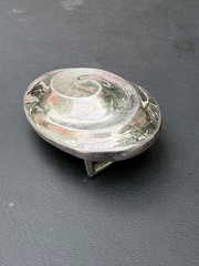 Robert Lee Morris Studio Unisex 925 Sterling Silver Swirl Design Belt Buckle